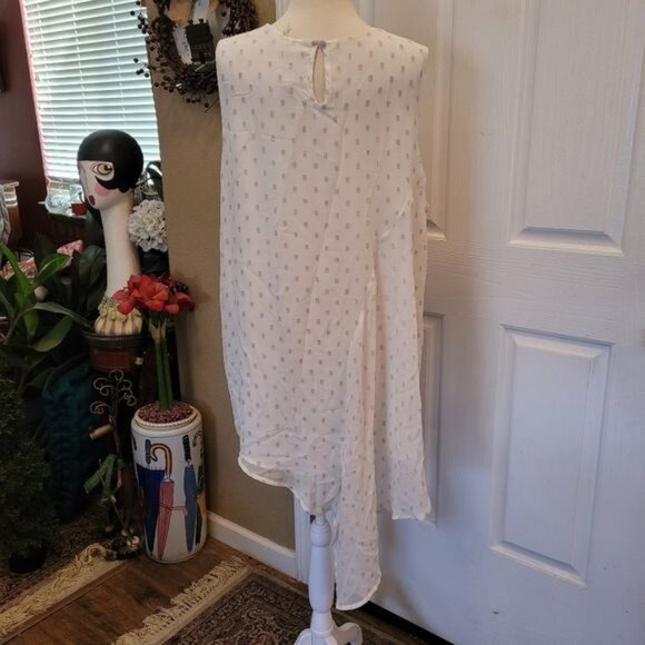 Melissa McCarthy Seven Blouse Top Size 1 1X Off White Gold Classy QVC - Picture 5 of 8